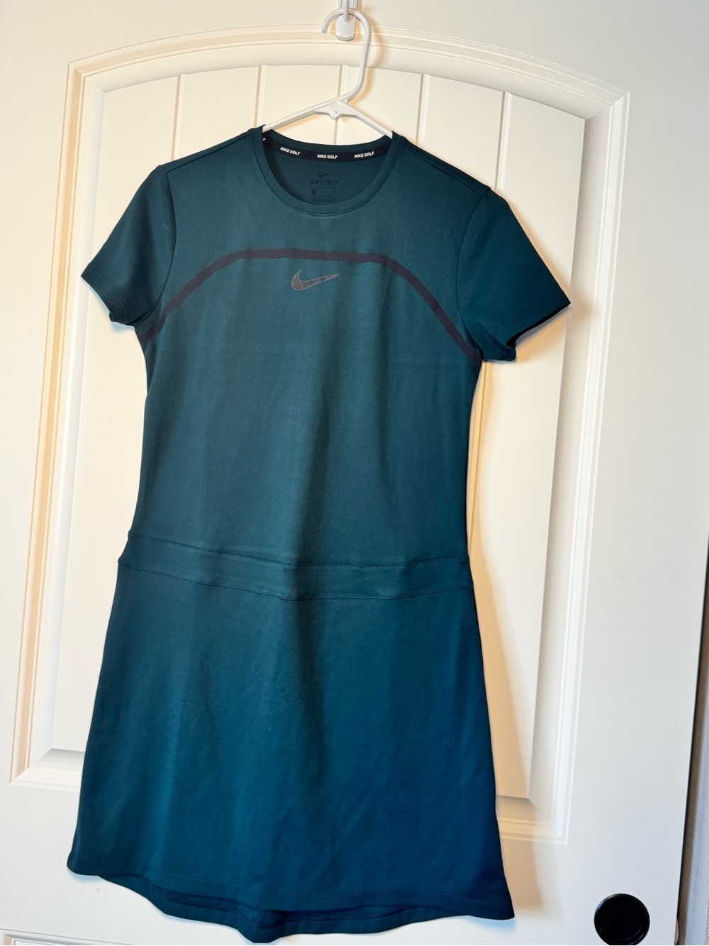Nike Deep Teal Short Sleeve Golf Athletic Dress with Black Swoosh
